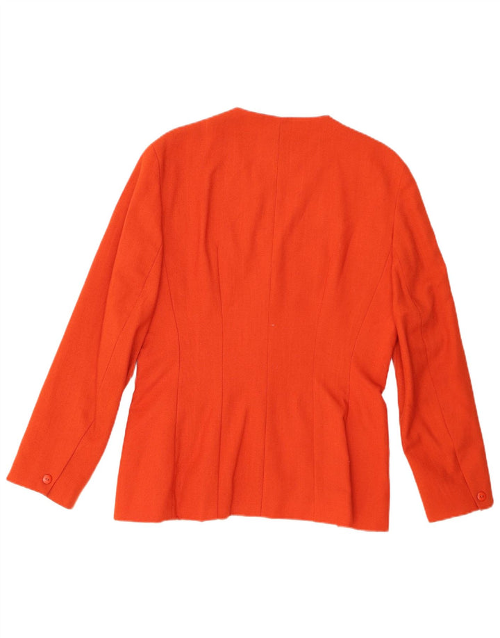 PLANET Womens 3 Button Blazer Jacket UK 12 Medium Orange Polyester