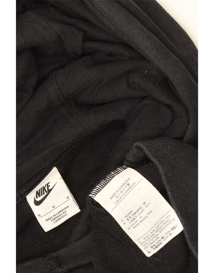 Nike Mens Hoodie Jumper Medium Black Cotton