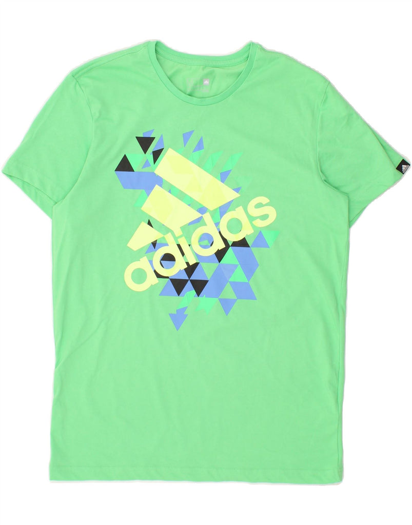 ADIDAS Mens Graphic T-Shirt Top Medium Green Cotton Vintage Adidas and Second-Hand Adidas from Messina Hembry 