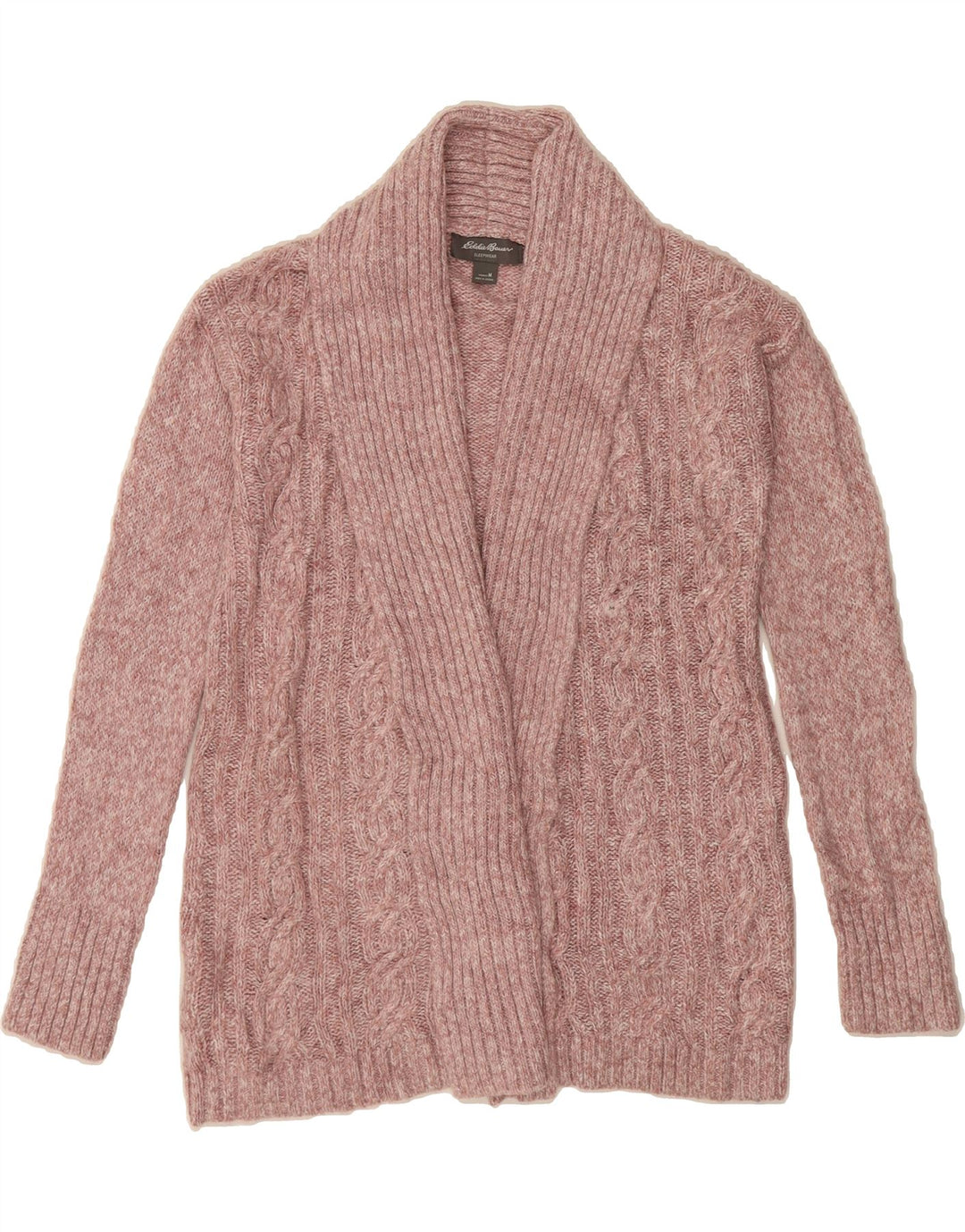 EDDIE BAUER Womens Open Cardigan Sweater UK 14 Medium Pink Flecked Acrylic Vintage Eddie Bauer and Second-Hand Eddie Bauer from Messina Hembry 