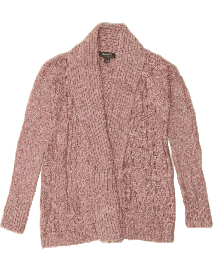 EDDIE BAUER Womens Open Cardigan Sweater UK 14 Medium Pink Flecked Acrylic Vintage Eddie Bauer and Second-Hand Eddie Bauer from Messina Hembry 