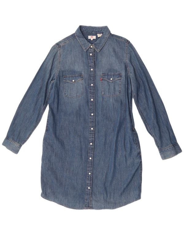 Levi's Womens Denim Shirt Dress UK 16 Large Blue