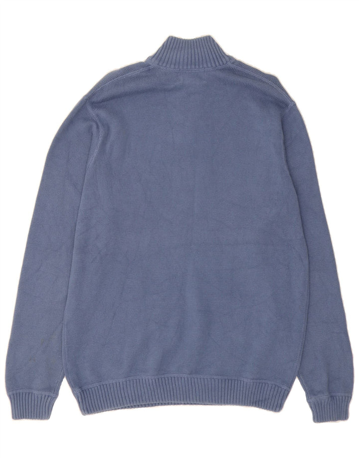 EDDIE BAUER Mens Zip Neck Jumper Sweater Large Blue Cotton Vintage Eddie Bauer and Second-Hand Eddie Bauer from Messina Hembry 