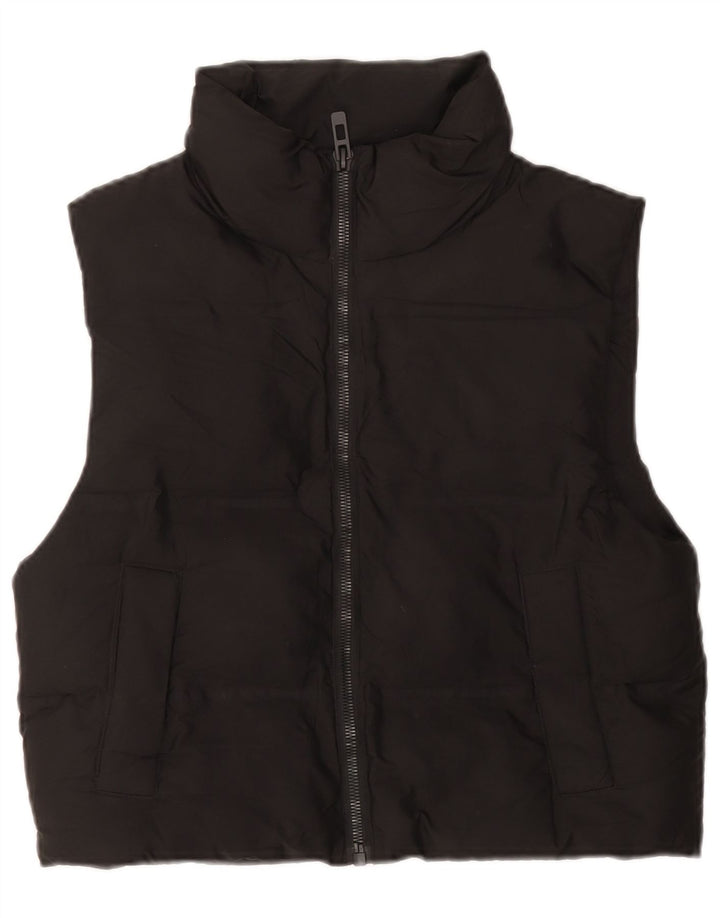 Zara Womens Oversized Padded Gilet UK 6 XS Black Polyester