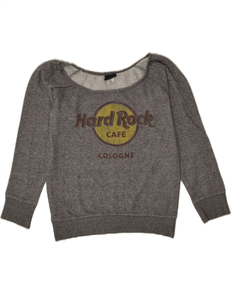 HARD ROCK CAFE Womens Cologne Graphic Sweatshirt Jumper UK 12 Medium Grey | Vintage Hard Rock Cafe | Thrift | Second-Hand Hard Rock Cafe | Used Clothing | Messina Hembry 