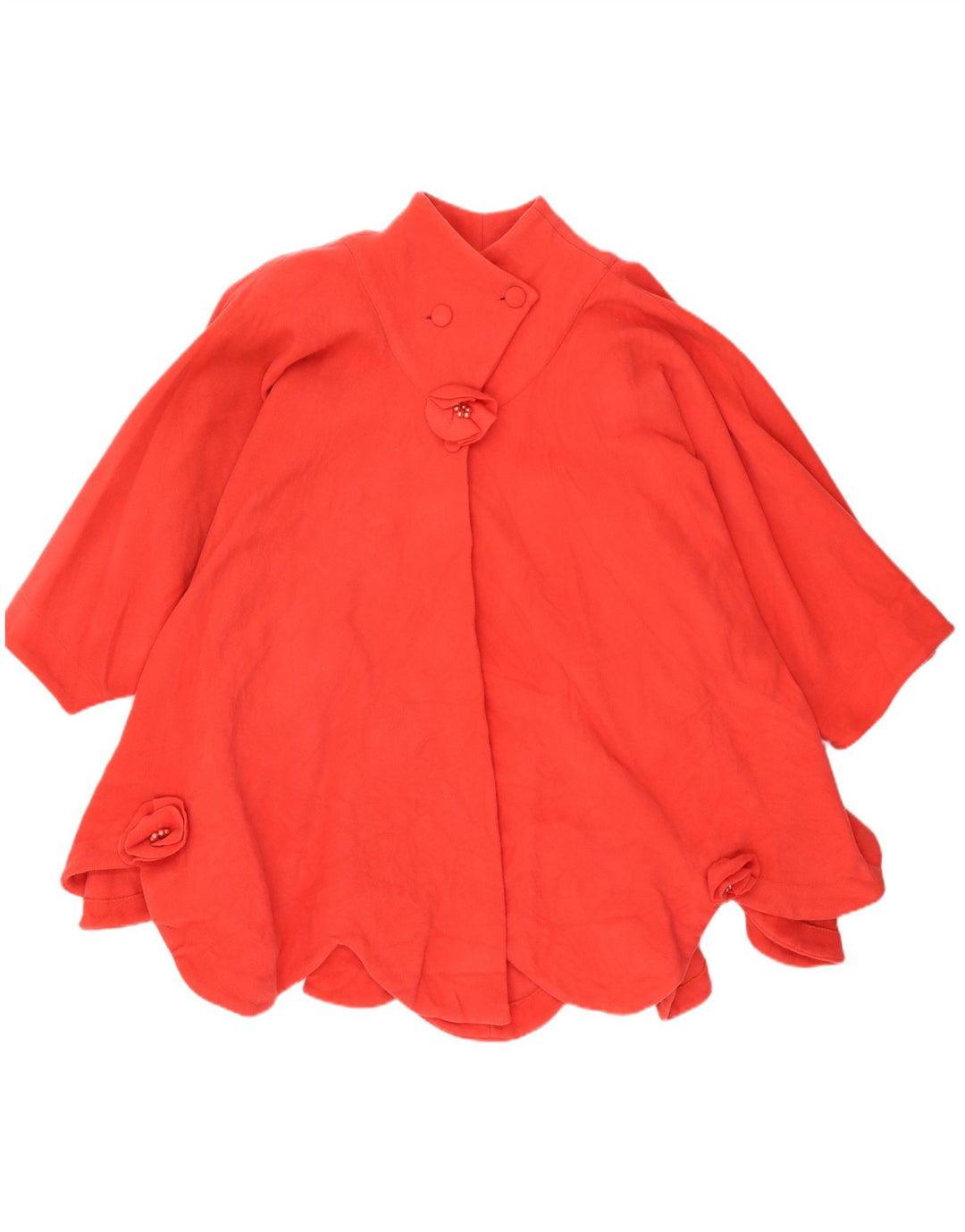 Vintage Womens Poncho Coat UK 20 2XL Red