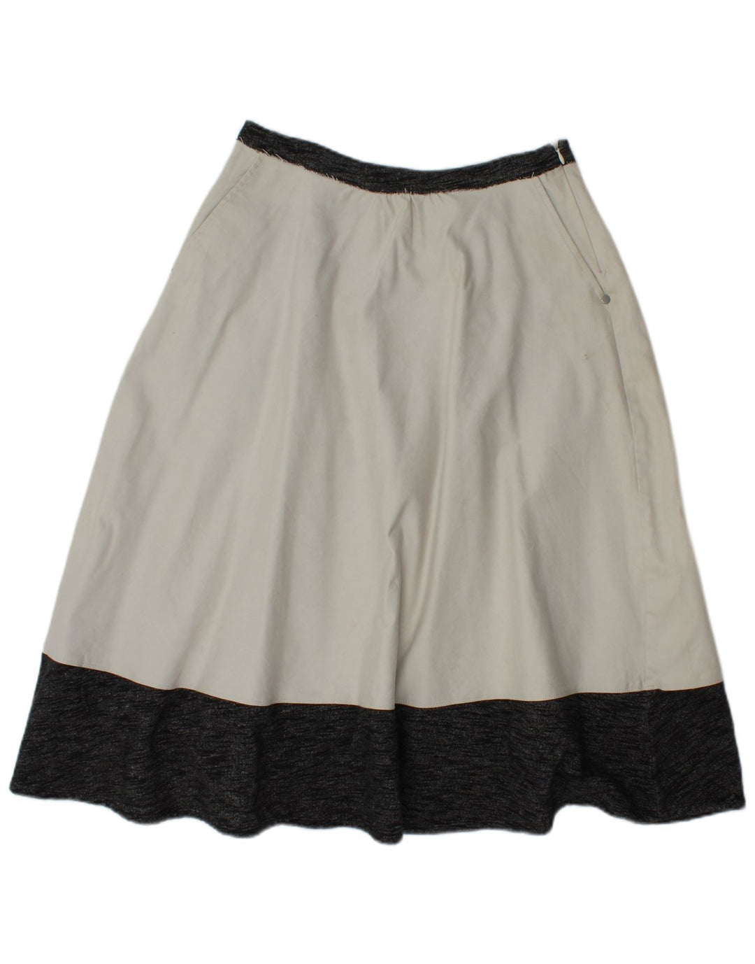 VINTAGE Womens A-Line Skirt Small W26  Off White Colourblock