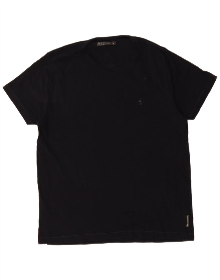 French Connection Mens T-Shirt Top XL Navy Blue Cotton