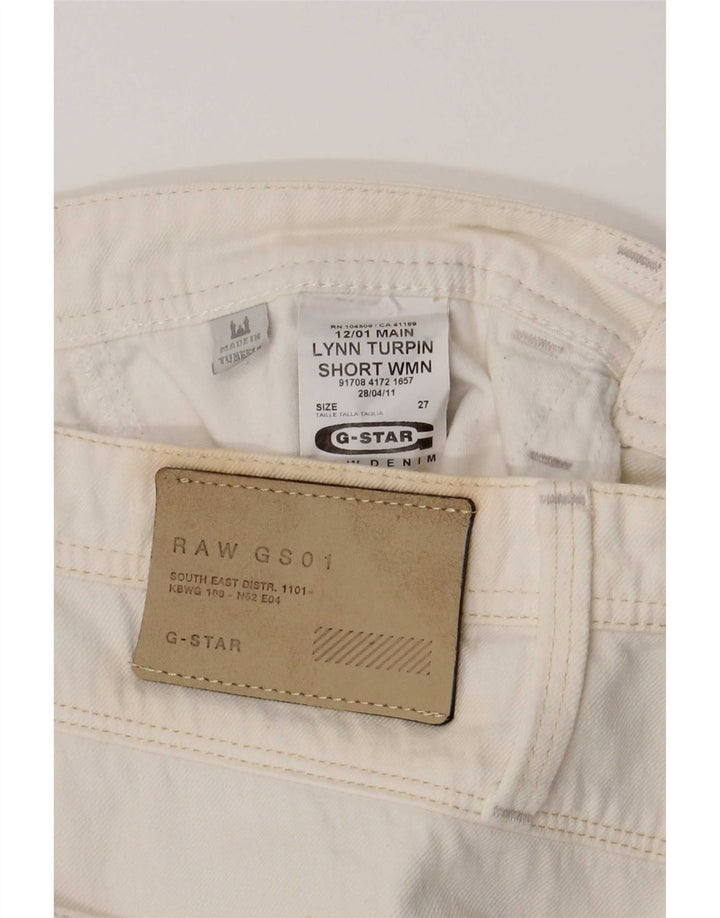 G-Star Womens Denim Shorts W27 Small White Cotton