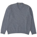 Asics Mens V-Neck Jumper Sweater Large Blue Lambswool