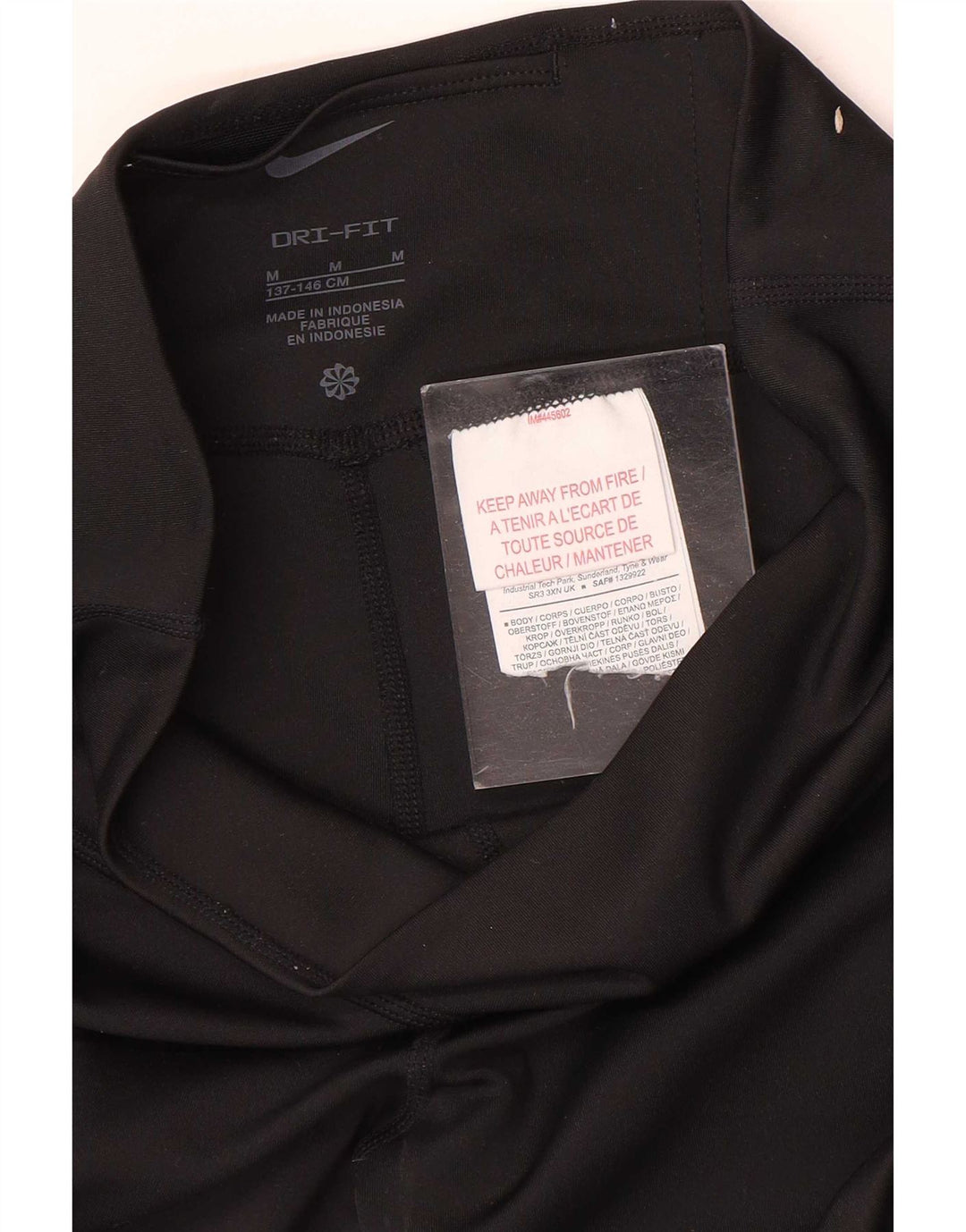 Nike Girls Dri Fit Leggings 10-11 Years Medium Black Polyester