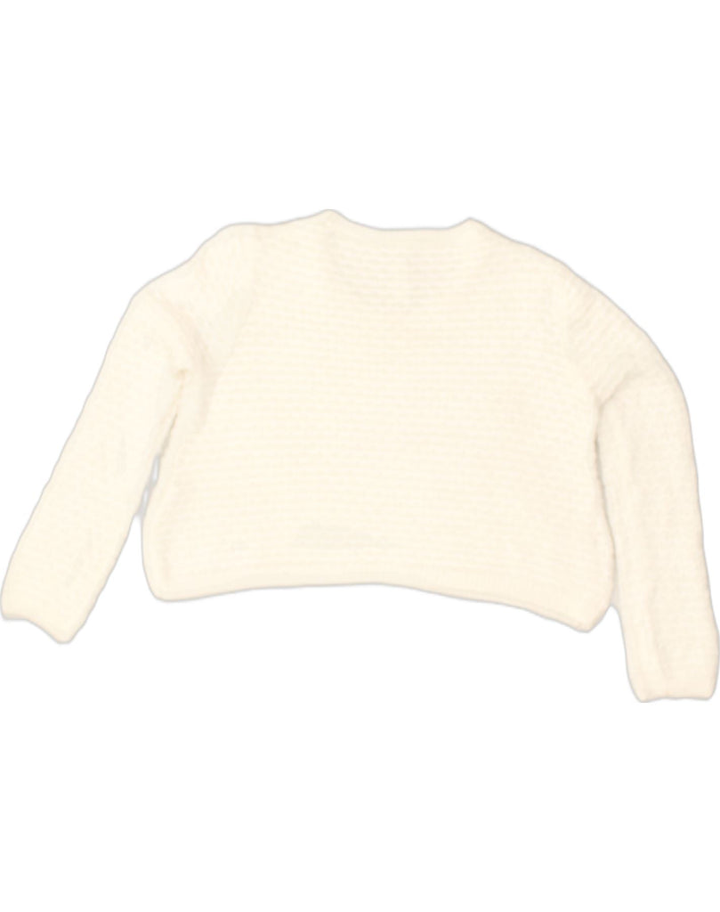 PULL & BEAR Womens Crop Boat Neck Jumper Sweater UK 10 Small White Cotton | Vintage Pull & Bear | Thrift | Second-Hand Pull & Bear | Used Clothing | Messina Hembry 