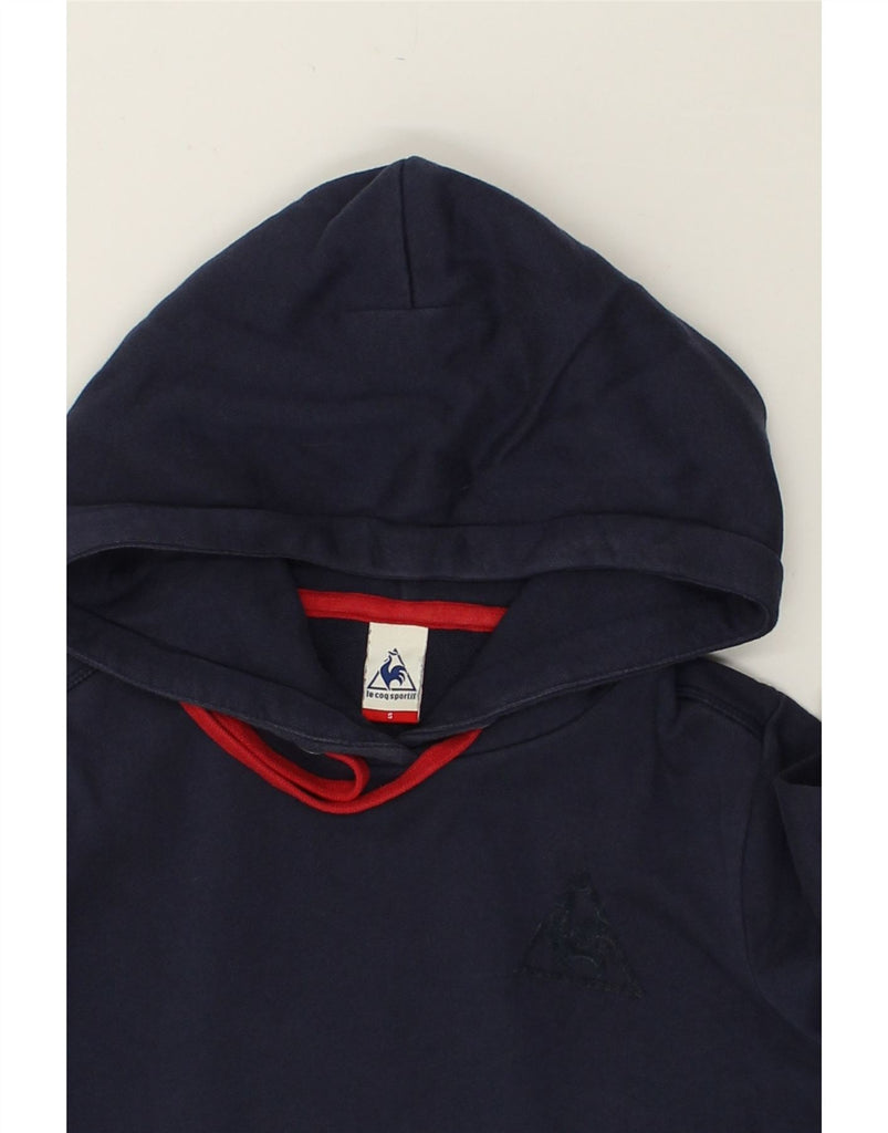 LE COQ SPORTIF Womens Hoodie Jumper UK 10 Small Navy Blue Cotton | Vintage Le Coq Sportif | Thrift | Second-Hand Le Coq Sportif | Used Clothing | Messina Hembry 