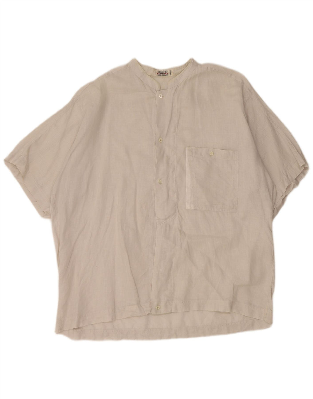 ASCOT Mens Short Sleeve Shirt XL Grey Linen