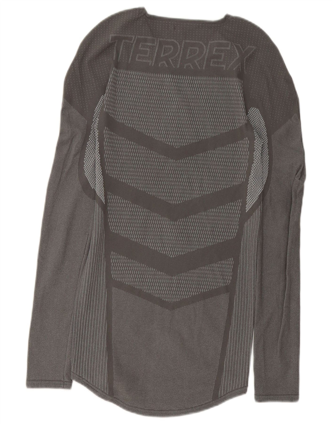 Adidas Mens Terrex Graphic Top Long Sleeve Medium Grey Geometric Polyester
