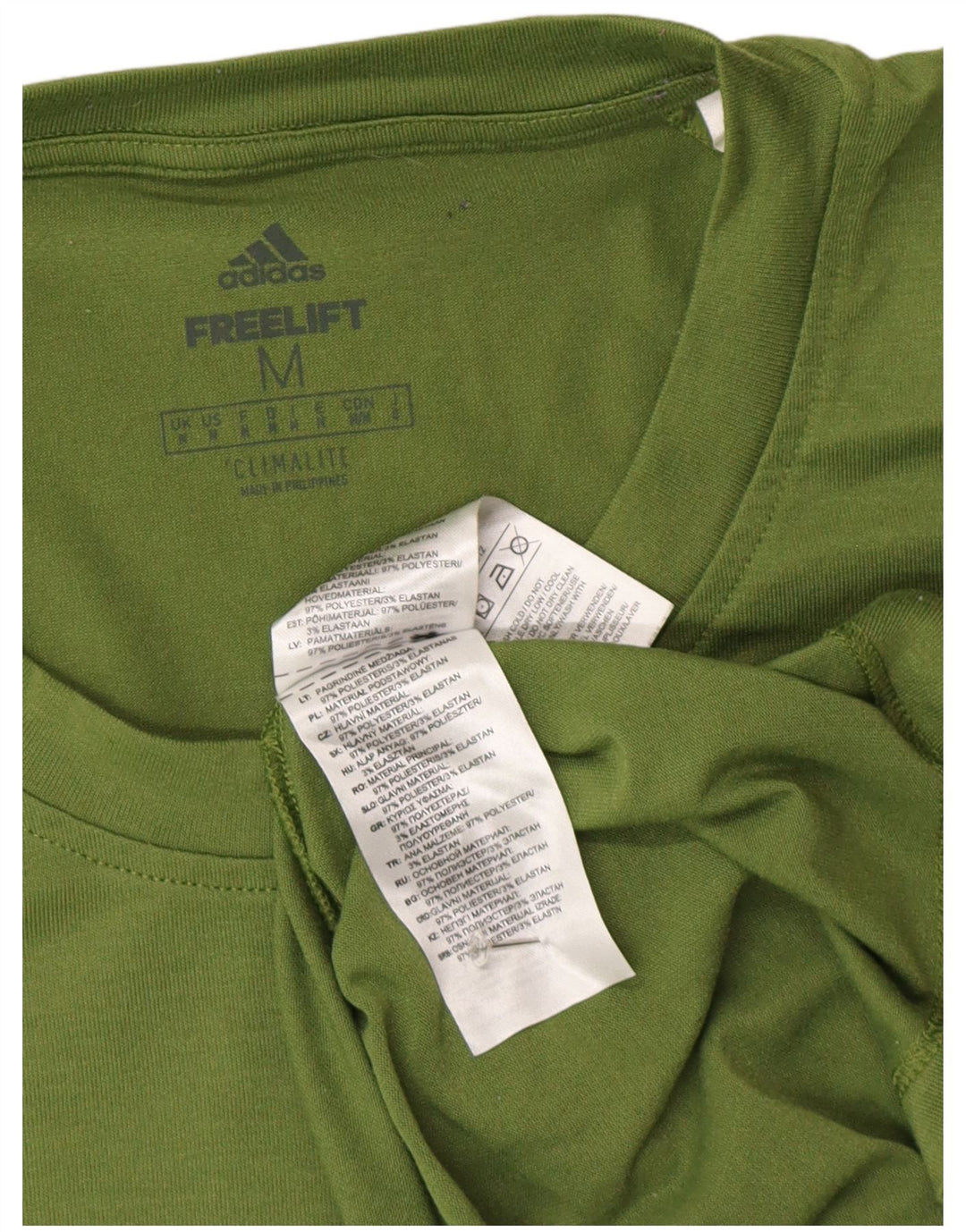 Adidas Mens Climalite T-Shirt Top Medium Green Polyester