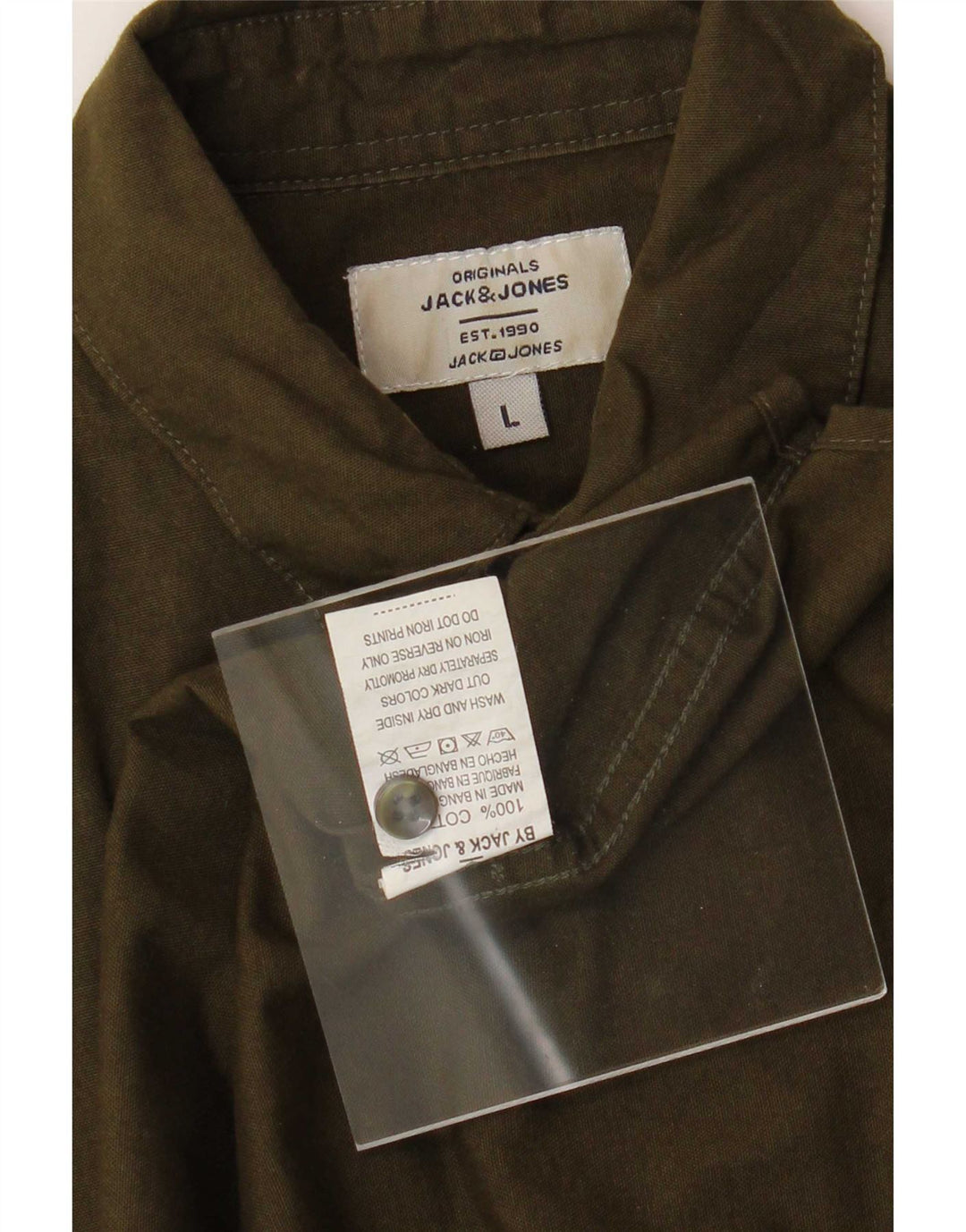 Jack & Jones Mens Shirt Large Khaki Cotton