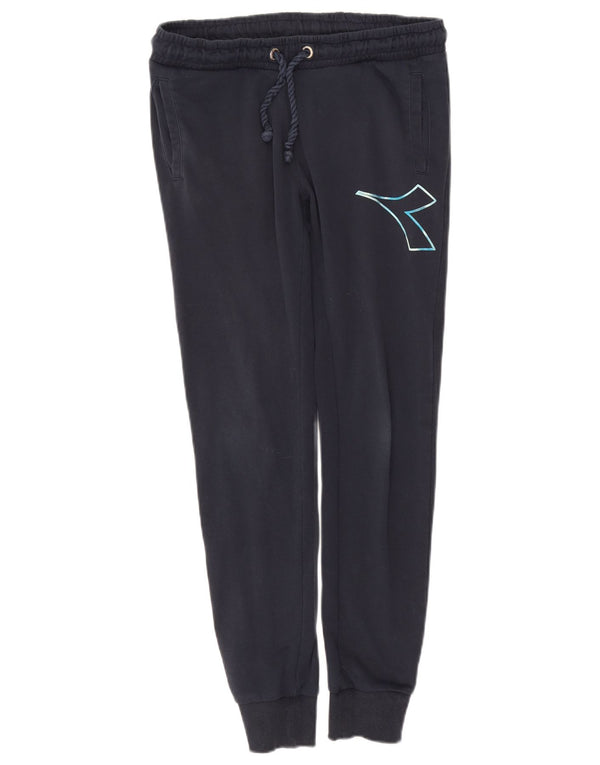 Diadora Mens Graphic Tracksuit Trousers Joggers Small Navy Blue Cotton