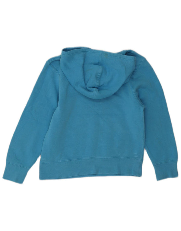 Nike Boys Graphic Hoodie Jumper 8-9 Years Small Blue Cotton
