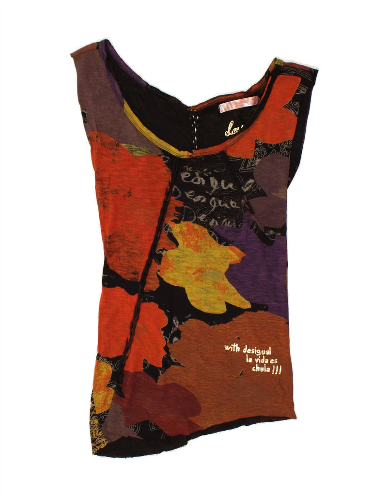 DESIGUAL Womens Sleeveless Graphic Blouse Top UK 8 Small Multicoloured | Vintage Desigual | Thrift | Second-Hand Desigual | Used Clothing | Messina Hembry 
