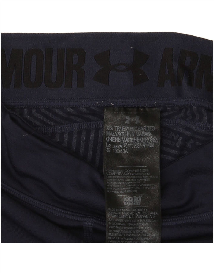 Under Armour Womens Leggings UK 4 XS  Navy Blue Colourblock Polyester
