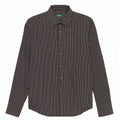 Benetton Womens Shirt UK 12 Medium Black Pinstripe Cotton
