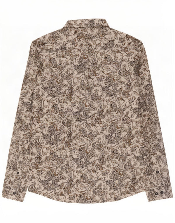 Gazzarrini Mens Shirt Large White Paisley Cotton