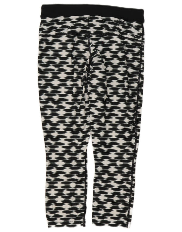 Nike Womens Dri Fit Capri Leggings UK 10 Small Black Geometric