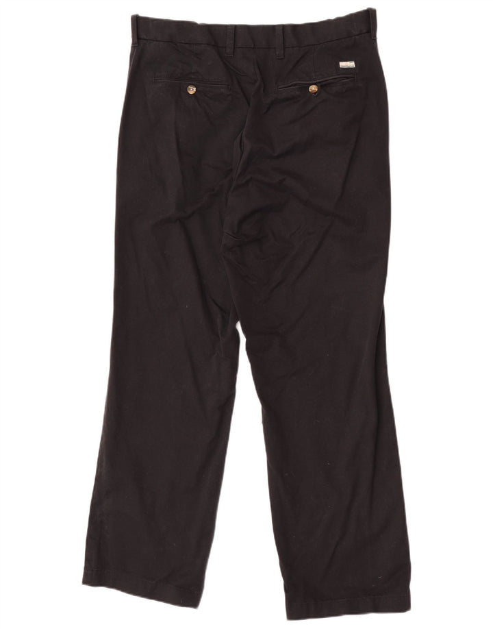 Marks & Spencer Mens Blue Harbour Straight Chino Trousers W32 L29 Black