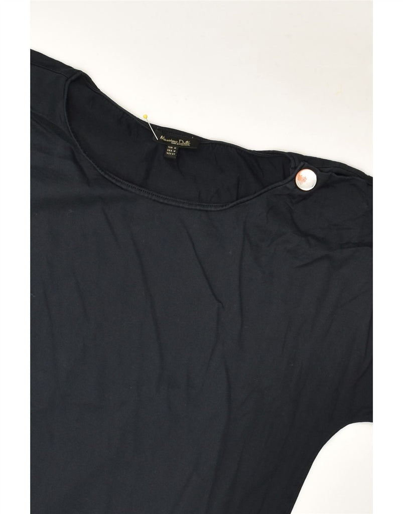 MASSIMO DUTTI Womens T-Shirt Top UK 12 Medium Black Cotton | Vintage Massimo Dutti | Thrift | Second-Hand Massimo Dutti | Used Clothing | Messina Hembry 