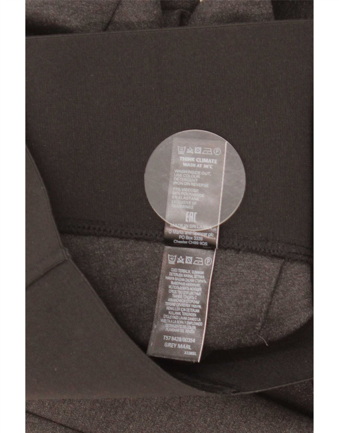 Marks & Spencer Womens Leggings UK 18 XL Grey Colourblock Viscose