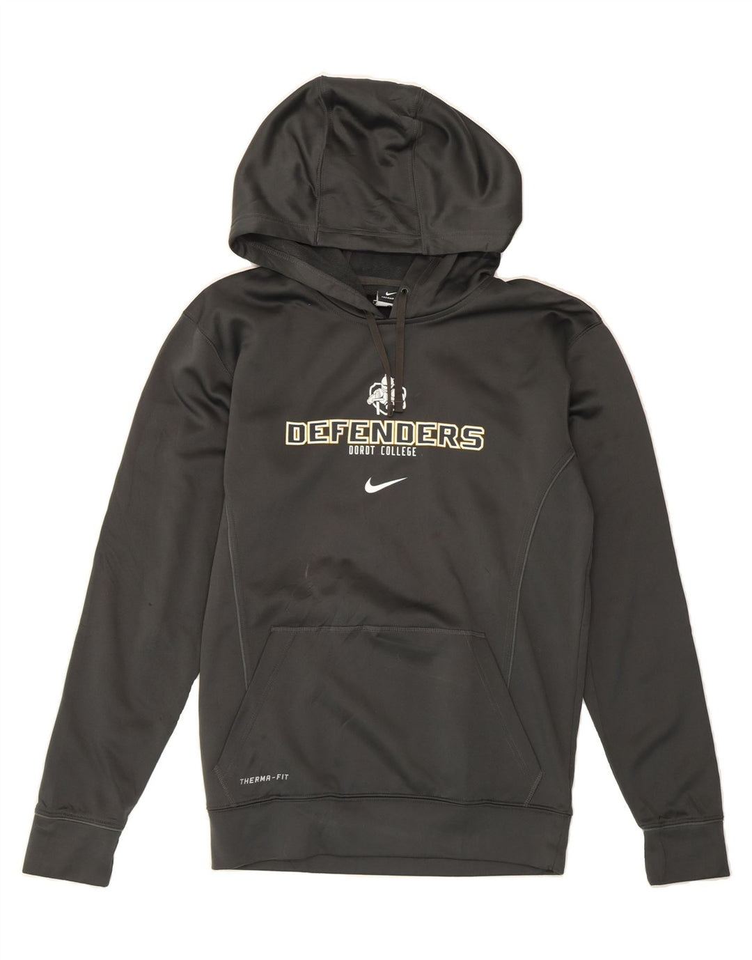 NIKE Mens Therma-Fit Graphic Hoodie Jumper Small Grey Polyester Vintage Nike and Second-Hand Nike from Messina Hembry 