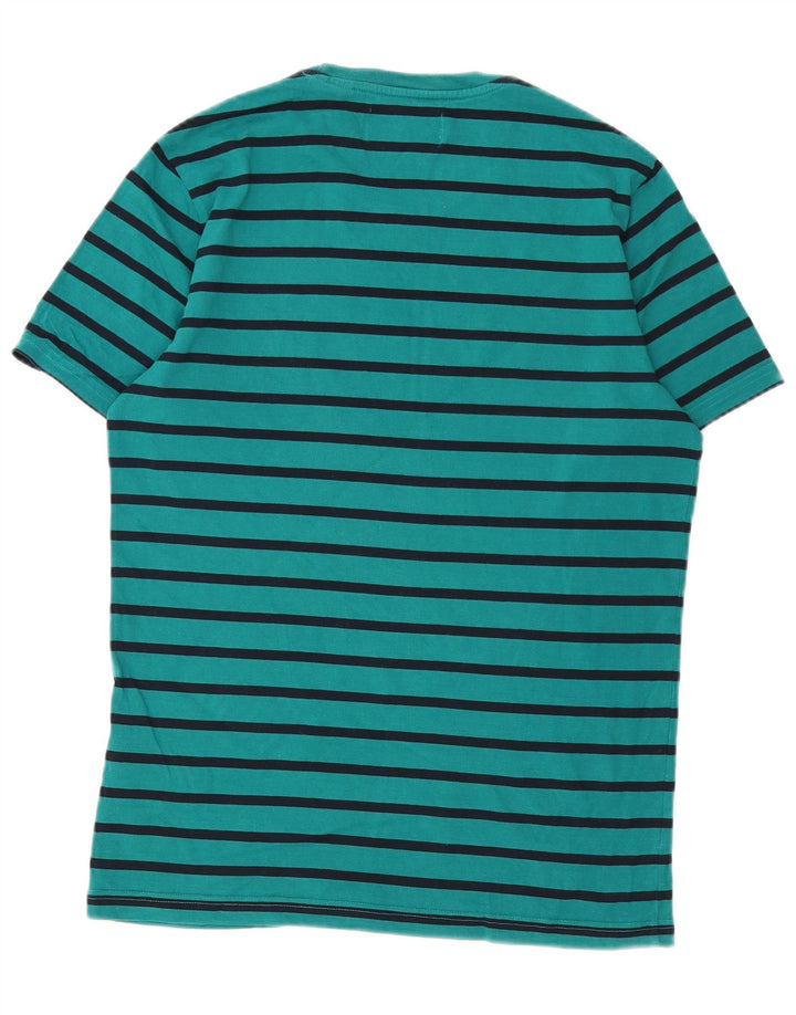 Penguin Mens T-Shirt Top Medium Green Striped Cotton