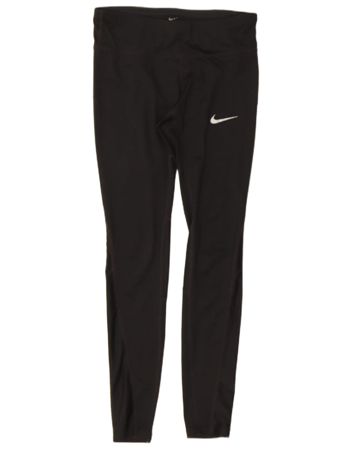 Nike Womens Dri Fit Leggings UK 8 Small Black Polyester