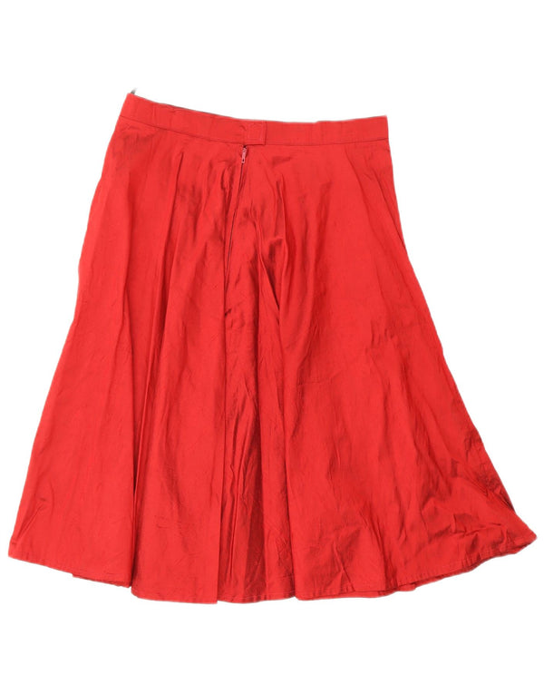 Vintage Womens High Waist Midi Flared Skirt IT 40 Small W26 Red