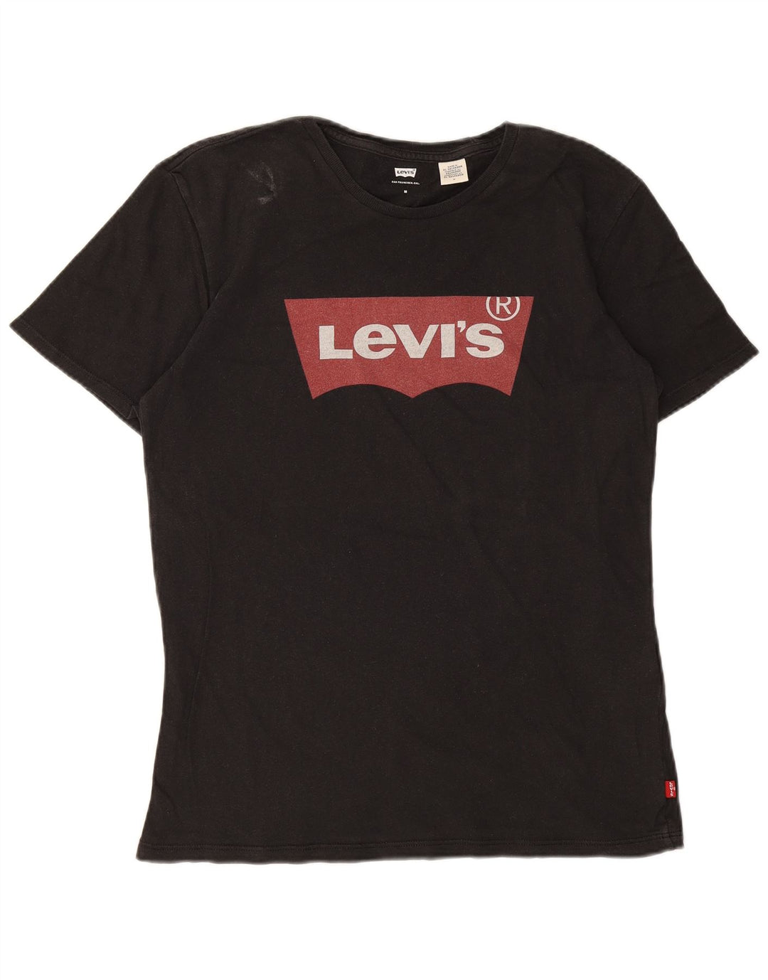 LEVI'S Womens Graphic T-Shirt Top UK 14 Medium Black Cotton