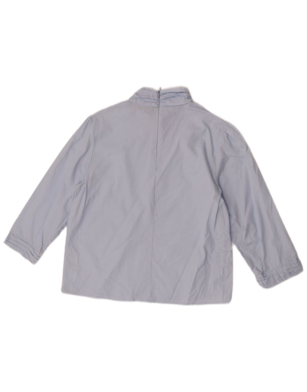 Zara Womens 3/4 Sleeve Blouse Top UK 14 Medium Blue Cotton