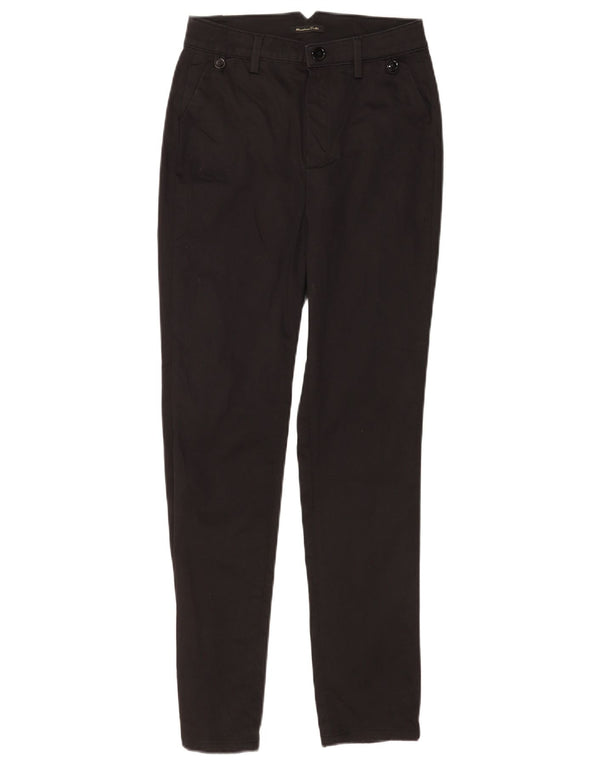 Massimo Dutti Womens Skinny Chino Trousers EU 34 2XS W24 L28 Black