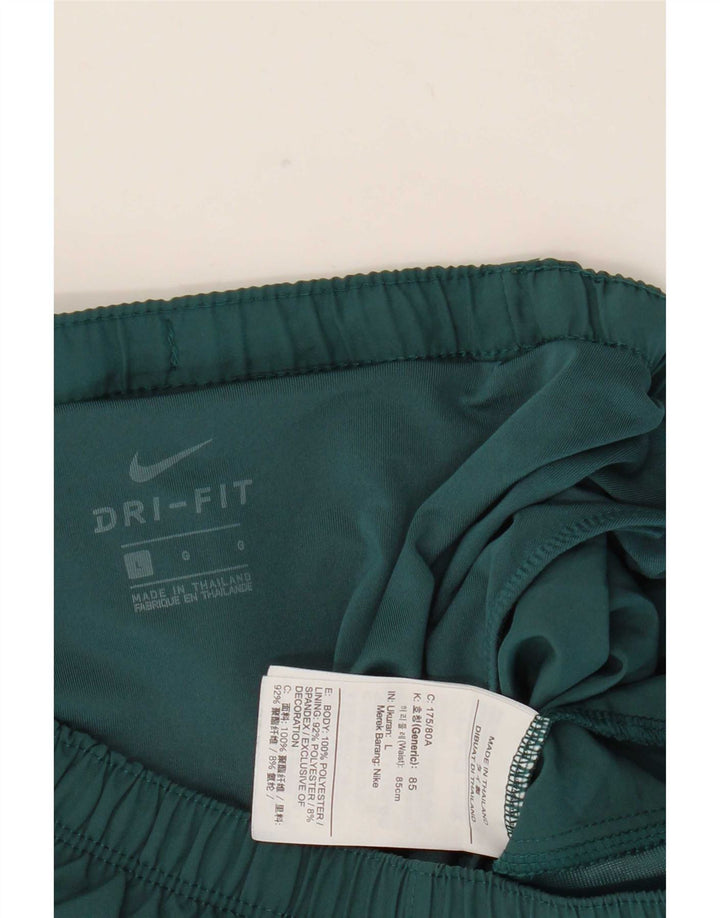 Nike Mens Dri Fit Graphic Sport Shorts Large Green Colourblock Polyester