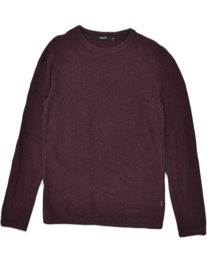 JACK & JONES Mens Premium Crew Neck Jumper Sweater Medium Burgundy Cotton | Vintage Jack & Jones | Thrift | Second-Hand Jack & Jones | Used Clothing | Messina Hembry 