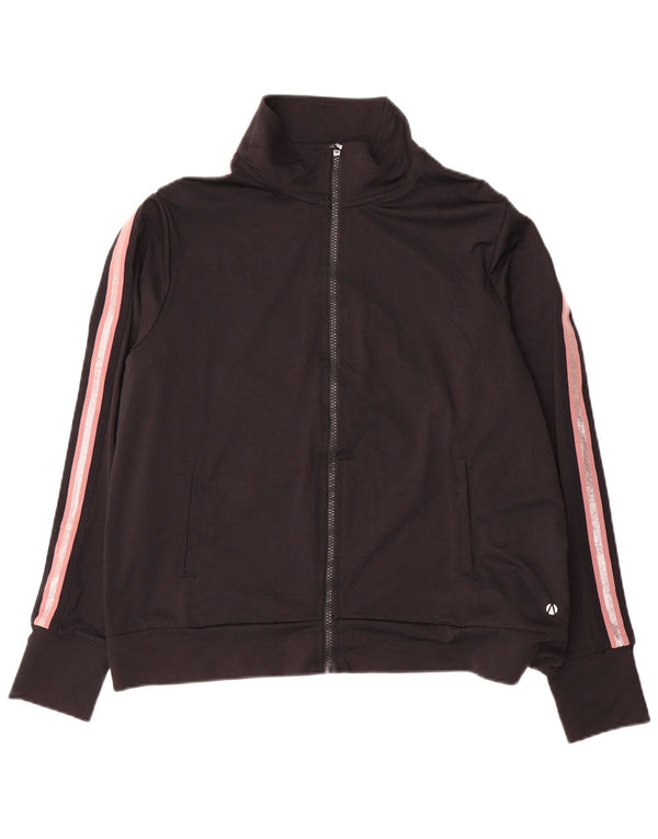 Marks & Spencer Womens Tracksuit Top Jacket UK 18 XL Black Colourblock