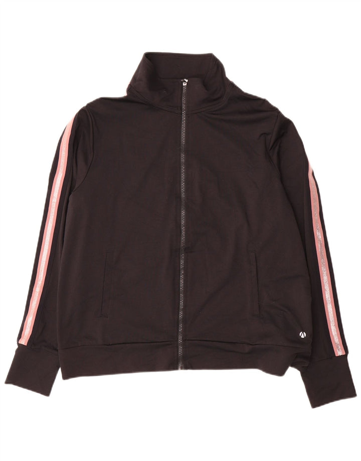 Marks & Spencer Womens Tracksuit Top Jacket UK 18 XL Black Colourblock