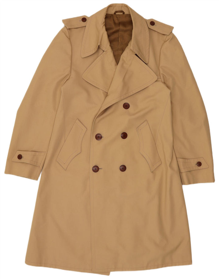 Vintage Mens Trench Coat UK 38 Medium Beige