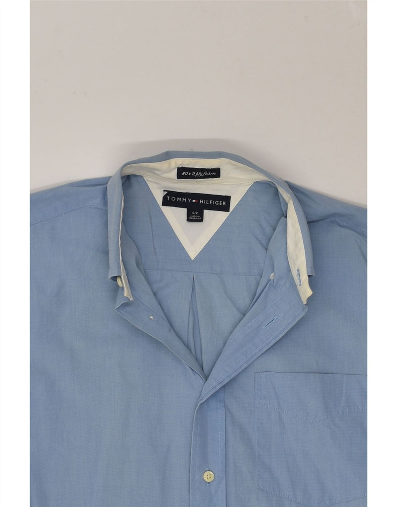 TOMMY HILFIGER Mens Shirt Small Blue Cotton | Vintage Tommy Hilfiger | Thrift | Second-Hand Tommy Hilfiger | Used Clothing | Messina Hembry 