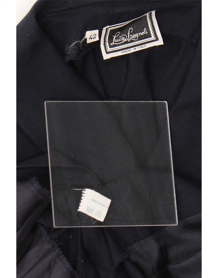 Luisa Spagnoli Womens Short Sleeve Blazer Jacket IT 42 Medium Navy Blue