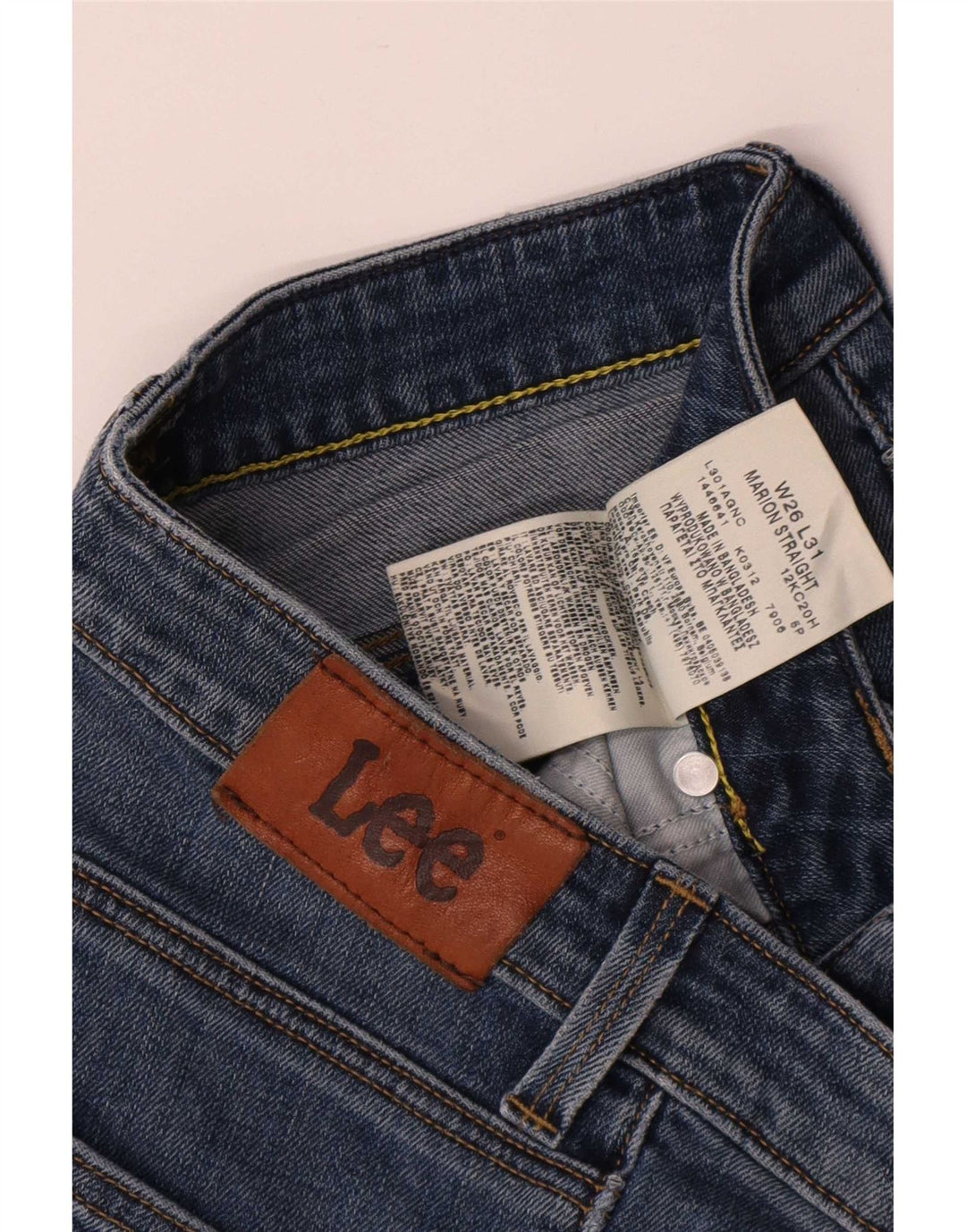 Lee Womens Marion Straight Jeans W26 L31 Blue Cotton