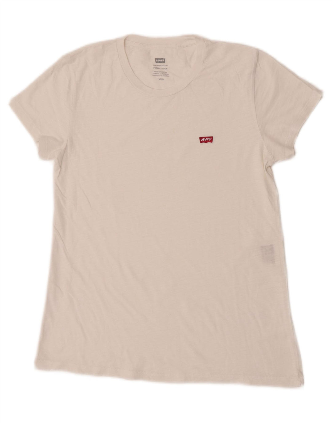 Levi's Womens Perfect Crew T-Shirt Top UK 10 Small White