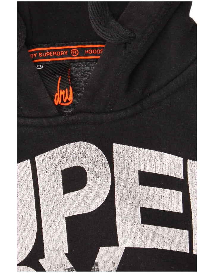 Superdry Mens Graphic Hoodie Jumper Medium Black Cotton