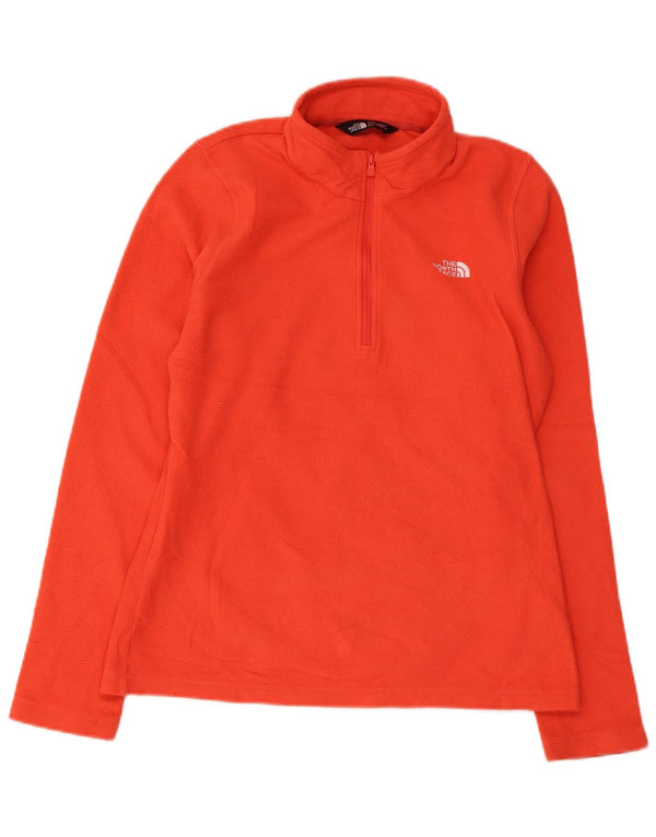 The North Face Womens Zip Neck Fleece Jumper UK 12 Medium Orange Sports