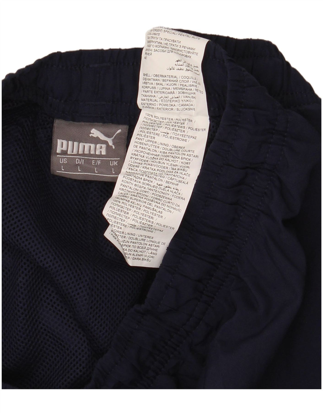 PUMA Mens Tracksuit Trousers Large Navy Blue Polyester